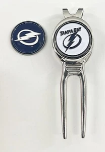 Hockey NHL Golf Divot Repair Tool Silver BeltClip Ballmark Tampa Bay Lightning - Picture 1 of 2