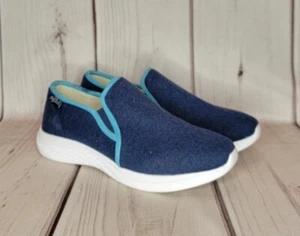 Tenis informales deportivos superiores de fieltro azul Enjoiya TEE forrados para mujer talla 9,5/10 - Imagen 1 de 13