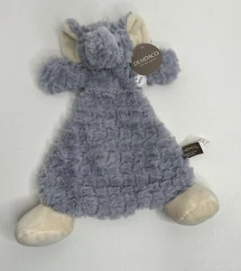 Demdaco Elephant Lovey Ellery Slate Blue-Gray Plush Security Blanket Rattle - Picture 1 of 7