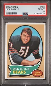1970 Topps Dick Butkus Vintage Bears Football Karte #190 Graded PSA 6 EX - Bild 1 von 2
