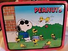 Vintage 1998 Peanuts Snoopy Joe Cool Tin Lunch Box W/ Woodstock