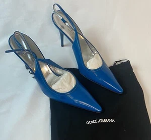 NEW Dolce & Gabbana Blue Heels Size 8 / 38 with Dust Bag 💕So Gorgeous💕 - Picture 1 of 6