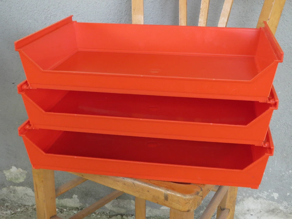 Banettes casiers de rangement de papiers de bureau orange vintage - Photo 1/1