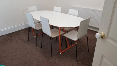 Ikea Slähult Table and 6 x Martin Chairs - Image 1 of 3