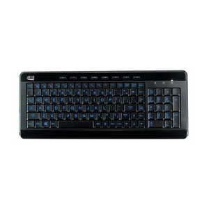 AKB 120EB 3 Color Illuminated Compact Multimedia Keyboard with Large Print Keys - Picture 1 of 9