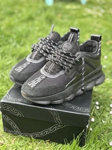 Versace Chain Reaction Trainers Black - Picture 1 of 6