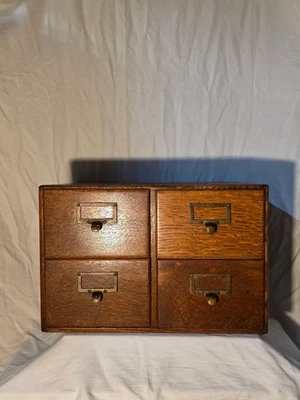 Antique Tiger Oak 4-Drawer File Cabinet Apacarthy. Dovetail Drawers Quarter Sawn - Image 1 of 4