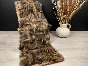 Natural Fur Throw Chair, Handmade Patch Throw, Blanket Home Rustic Decor - Picture 1 of 12