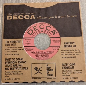 SOUL Vernon Harrell / Little Gigi Baby Don'tcha Worry Decca 31721 1965 NM PROMO - Picture 1 of 4