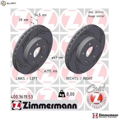 2x BRAKE DISC 400.3619.53 FOR MERCEDES-BENZ M271.941/956 1.8L OM646.821 2.1L - Image 1 of 4