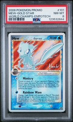 2008 POKEMON WORLD CHAMPIONSHIPS PROMO EMPOTECH #101 MEW-GOLD STAR PSA 8 - Image 1 of 2