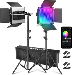 Neewer 2pk RGB 660PRO II LED Light with APP Control, Photo Video Lighting Kit - Picture 1 of 9