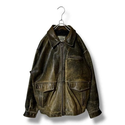 AVIATOR A2 Flight Jacket Leather Brown L Single Riders Vintage Used From Japan - Image 1 of 4