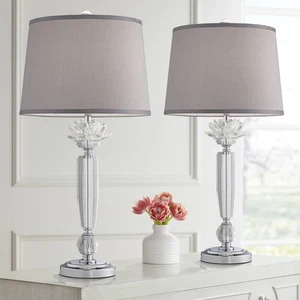 Vienna Full Spectrum Olivia 28 1/4" Crystal Column Lamps Set of 2 - Picture 1 of 10