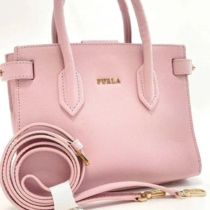 FURLA Pin Mini Tote 2way Shoulder Bag Leather Stylish Elegant Used From Japan - Picture 1 of 12