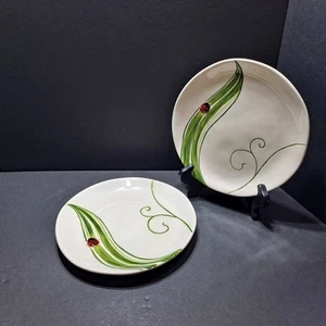 2009 Ladybug Pier 1 Imports Salad Luncheon Dessert Plates Set of 2 (8½"Ø) - Picture 1 of 7