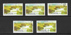CANADA SCOTT 937 USED x 5 - 1982 $5 MULTI-COLOR ISSUE - POINT PELEE - Picture 1 of 2