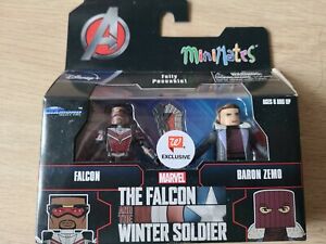 Figurines MiniMates Marvel The Falcon & Winter Soldier : FALCON & BARON ZEMO 2" ! 