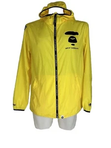 AAPE by BAPE a bathing ape Face Windbreaker Jacket Yellow streetwear Men’s SZ L - Picture 1 of 12