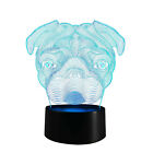 Kids Toy Gift 3D Illusion Cute Pug Dog Led Night Light Table Desk Lamp Animal K