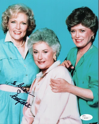BETTY WHITE authentic hand signed 8x10 photo    GOLDEN GIRLS     JSA    To Brian Cover