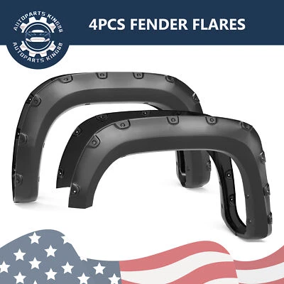 Fender Flares for 2007-2013 GMC Sierra 1500 Pocket Rivet 6.5 & 8FT Bed 4x Smooth Foto 1 de 4