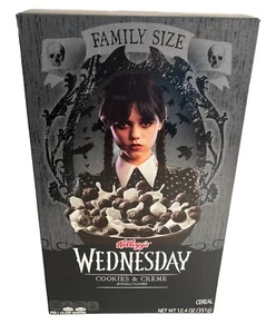 NEW KELLOGG'S FAMILY SIZE LIMITED WEDNESDAY COOKIES & CREME CEREAL 12.4 OZ BOX - Picture 1 of 5