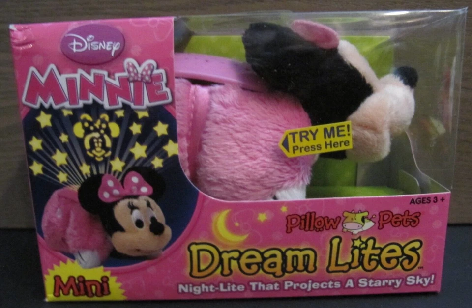 Minnie Mouse MINI Travesseiro Animais de Estimação Dream Lites com Clipe Suspenso - Novo Sem Bateria - Imagem 1 de 4