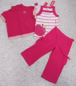 Gymboree Candy Apple 4 Pc Crop Warm-up Pant Jacket Top Shirt 8  & Hair 1 NWT New - Picture 1 of 10