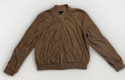 Chaqueta Bomber Saks Fifth Avenue Marrón Talla Mediana Cremallera Súper Suave Foto 1 de 4