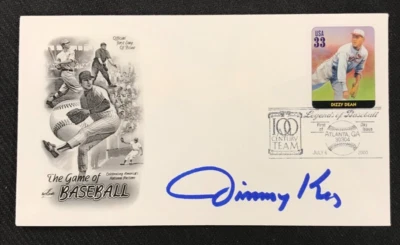 Sobre de portada firmado por Jimmy Key primer día AUTO Dizzy Dean Cachet T. Blue Jays ¡MLB! Foto 1 de 2