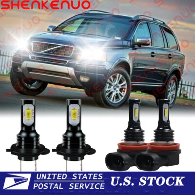 4x Para Volvo XC90 2003-2014 H7 y H11 Faro Alto/Bajo LED Combo 6000K Kit Bombilla Foto 1 de 4
