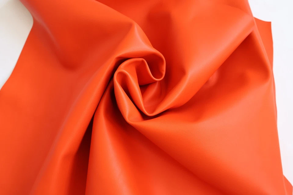 Cuero genuino de oveja, piel de cordero napa cuero col. naranja grueso. 1,0 mm (2,5 oz) Foto 1 de 4