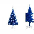 Künstlicher Weihnachtsbaum Mit LEDs & Kugeln Blau 120 Cm PVC