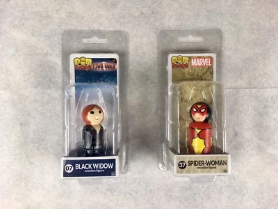 PIN MATE - MUJER ARAÑA MARVEL Y VIUDA NEGRA DE LA GUERRA CIVIL - ¡FIGURAS DE MADERA! ¡NUEVO! Foto 1 de 4