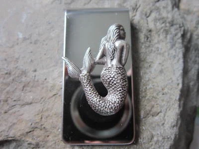 SILVER MERMAID STAINLESS STEEL MONEY CLIP - FATHER'S DAY - NAUTICAL - SEXY - Image 1 of 3
