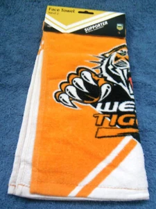 *2420* NRL West Tigers toallas faciales de apoyo - producto con licencia - etiqueta - Imagen 1 de 4