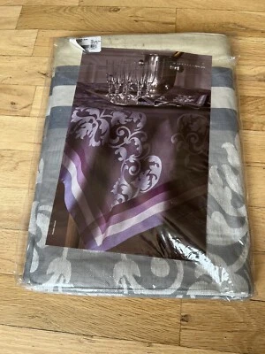 New Yves Delorme Paris Diony Gris Gray  Square Tablecloth Org. $265 70” x 70” - Image 1 of 4