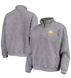 Women's Gameday Couture Charcoal Iowa Hawkeyes Quilted Quarter zip Sweatshirt M - Picture 1 of 4