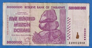 ZIMBABWE 500 MILLION DOLLARS 2008 P-82 CIRCULATED REPLACEMENT NOTE ZA0012503 - Picture 1 of 3