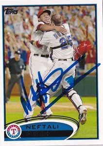 NEFTALI FELIZ SIGNED AUTO'D 2012 TOPPS CARD 611 MILWAUKEE BREWERS DETROIT TIGERS - Picture 1 of 3