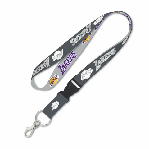 LOS ANGELES LAKERS LANYARD KEY CHAIN WITH DETACHABLE BUCKLE 1" W 22" L Cover