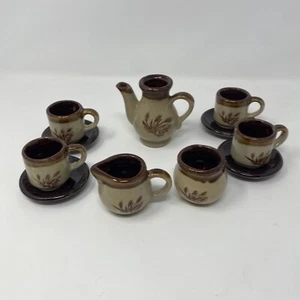 Juego de té vintage juego de café tetera de gres esmalte marrón Gailstyn-Sutton  - Imagen 1 de 14
