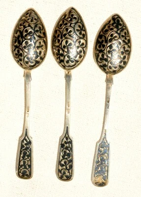 ✅ CUCHARA DE PLATA IMPERIAL RUSA 84" SEVERNAYA CHERN TAZA CÁLIZ KOVSH TAZÓN PINTURA Foto 1 de 4