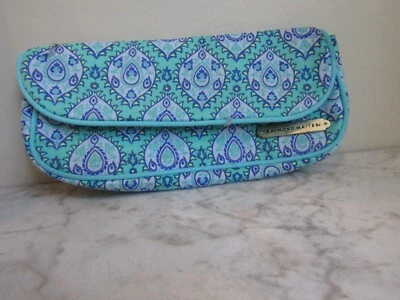 "Bolsa de viaje cosmética maquillaje Raymond Waites azul/amarillo floral 9,5"" x 15""" Foto 1 de 4