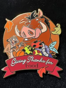 Disney Auctions Giving Thanks Timon & Pumbaa Food LE 100 Pin - Picture 1 of 6