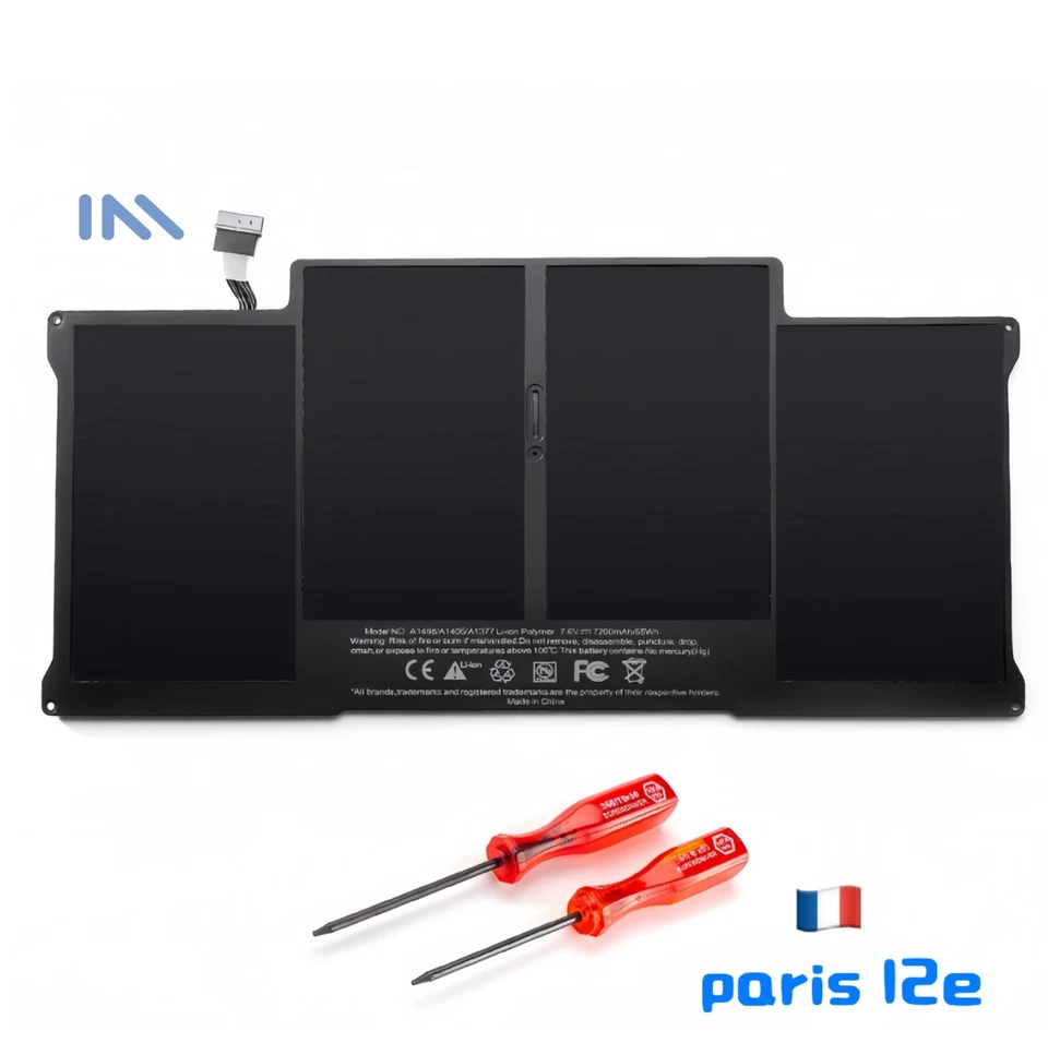 Innomicro Batterie Type A1496 pour Apple MacBook Air 13" A1466 2013/14/15 2017