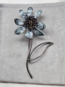 Vintage Blumen Anstecknadel Brosche Emaille über Metall Retro Tupfen Stil Schmuck - Bild 1 von 3