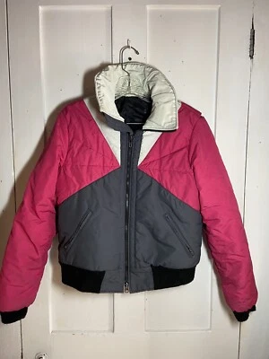 Vintage 1984 CB Sports Ski Jacket GEOMETRIC Coat Women’s Hot Pink 80s M L Usa - Image 1 of 4