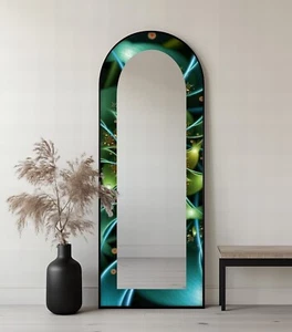Botanic Lightflow Texture – Mystical Green Floor Mirror - Picture 1 of 12